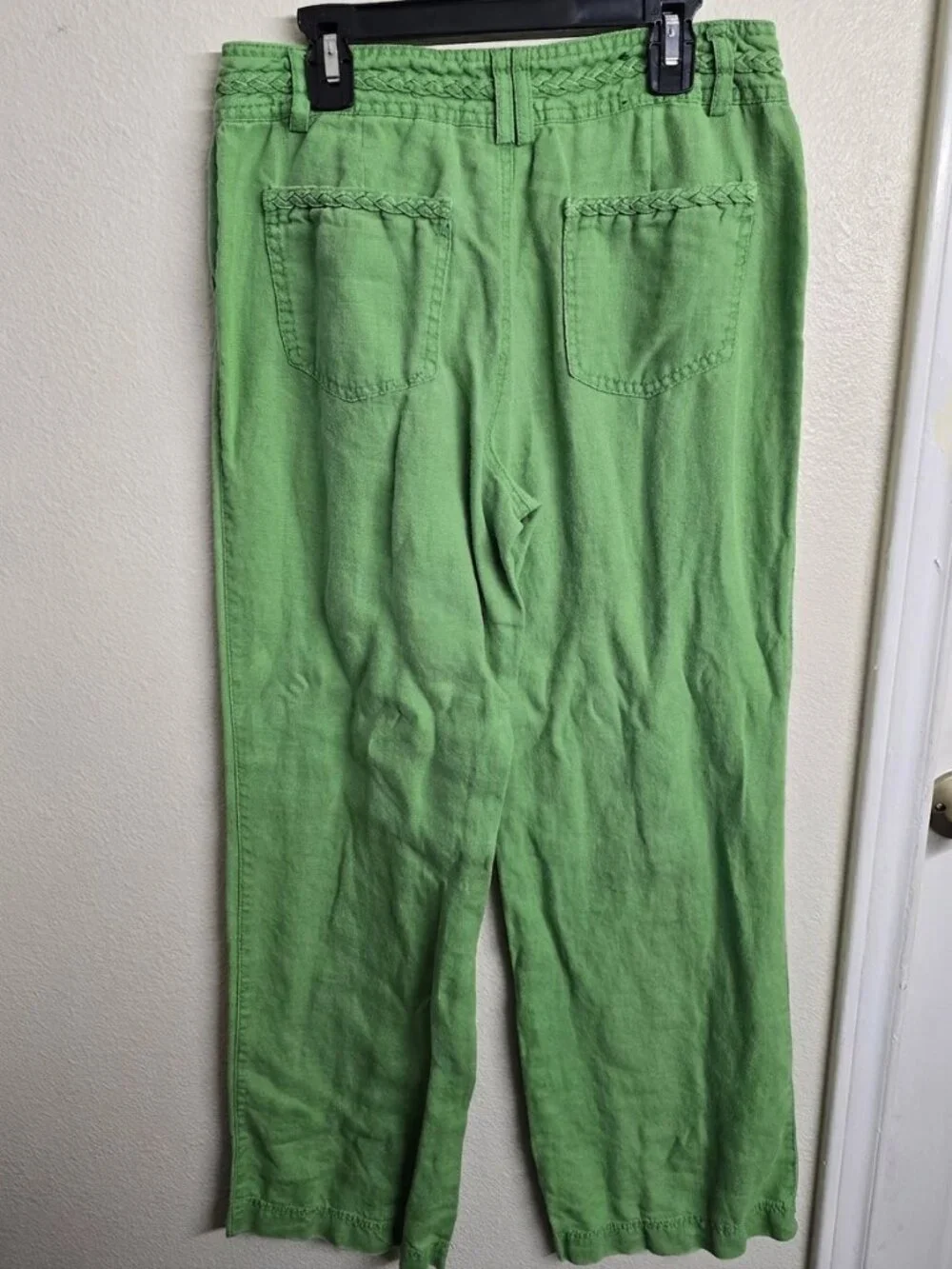 INC International Concepts Linen Cropped Pants Size 4 Green